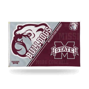 Mississippi State Bulldogs Dual-Logo 3' x 5' Banner Flag Single Sided