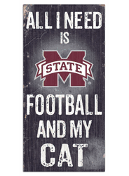 Mississippi State Bulldogs Football and My Cat 6x12 Sign