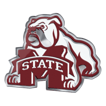 Mississippi State Bulldogs Heavy Duty Aluminum Embossed Color Emblem - Alternate