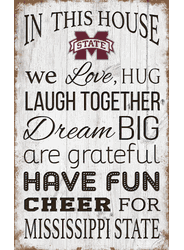 Mississippi State Bulldogs In This House 11x19 Sign