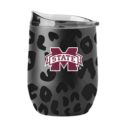 Mississippi State Bulldogs Leopard 16oz Black Powdercoat Curved Beverage