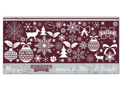 Mississippi State Bulldogs Merry and Bright 6x12 Sign