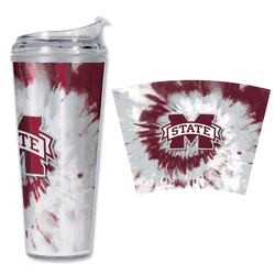 Mississippi State Bulldogs Metallic Tye Dye 24Oz Acrylic Tumbler W/Hinged Lid