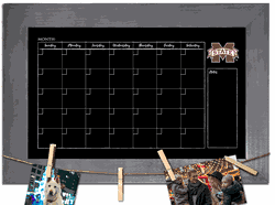 Mississippi State Bulldogs Monthly Chalkboard with frame & clothespins 11x19 Sign