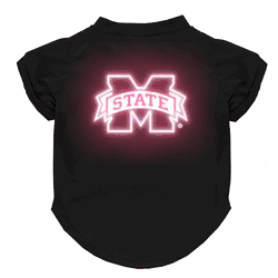 Mississippi State Bulldogs Neon Pet T-Shirt, X-Small