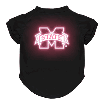 Mississippi State Bulldogs Neon Pet T-Shirt, X-Small