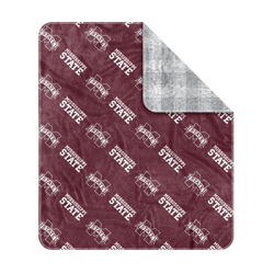 Mississippi State Bulldogs Plush Sherpa Throw 50x60