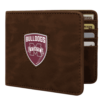 Mississippi State Bulldogs Shield Wallet - Brown