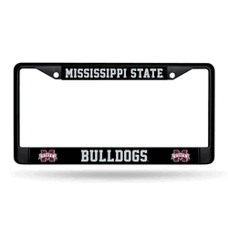 Mississippi State Bulldogs Standard Black Chrome Frame with Plastic Inserts 12" x 6" Car/Truck Auto Accessory
