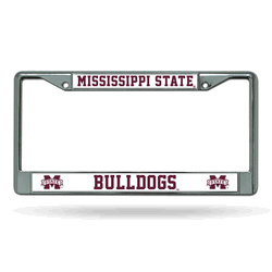 Mississippi State Bulldogs Standard Chrome Frame with Plastic Inserts 12" x 6" Car/Truck Auto Accessory