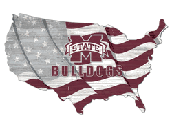 Mississippi State Bulldogs USA Shape Flag Cutout