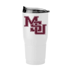 Mississippi State Bulldogs Vault Interlocking MS White 30oz Powder Coat Tumbler