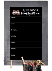 Mississippi State Bulldogs Weekly Chalkboard with frame & clothespins 11x19 Sign