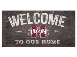 Mississippi State Bulldogs Welcome Distressed 6 x 12
