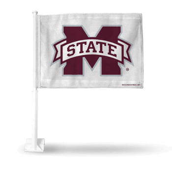 Mississippi State Bulldogs White Double Sided Car Flag -  16