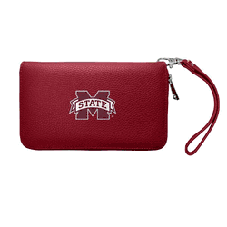 Mississippi State Bulldogs Zip Organizer Wallet Pebble Maroon