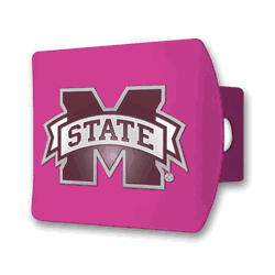 Mississippi State Pink Metal Hitch Cover with  3D Color Emblem