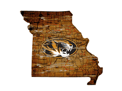 Missouri Tigers 12" Mini Roadmap State Sign