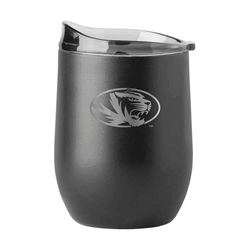 Missouri Tigers 16oz Gun Metal Powder Coat Curved Beverage