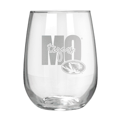 Missouri Tigers 17oz Stemmless Wine Glass