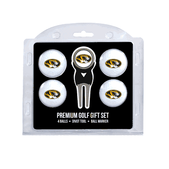 Missouri Tigers 4 Ball Gift Set + Divot Tool & Marker