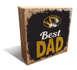 Missouri Tigers Best Dad 6x6 Wood Block