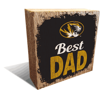 Missouri Tigers Best Dad 6x6 Wood Block