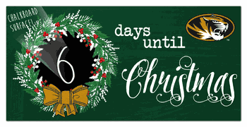 Missouri Tigers Chalk Christmas Countdown 6x12 Sign