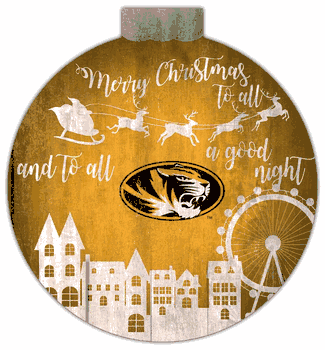 Missouri Tigers Christmas Village 12in Wall Art