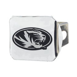 Missouri Tigers Chrome Metal Hitch Cover with Chrome Metal 3D Emblem