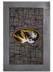 Missouri Tigers City Map 11x19 Sign
