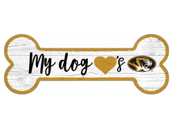 Missouri Tigers Dog Bone 6x12 Sign