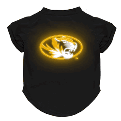 Missouri Tigers Neon Pet T-Shirt, X-Small