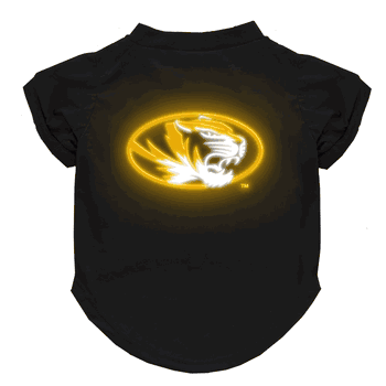 Missouri Tigers Neon Pet T-Shirt, X-Small