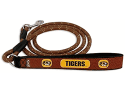 Missouri Tigers Pet Leash Leather Frozen Rope Baseball Size Medium