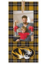 Missouri Tigers Plaid Clothespin 6x12 Sign