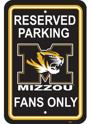 Missouri Tigers Sign 12x18 Plastic Reserved Parking Style CO
