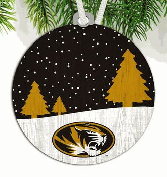 Missouri Tigers Snow Scene Ornament