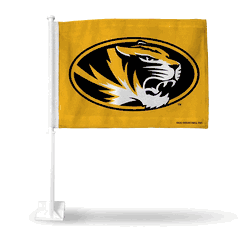 Missouri Tigers Tiger Head Car Flag (Gold Background)