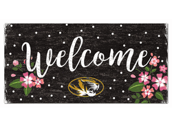 Missouri Tigers Welcome Floral 6x12 Sign