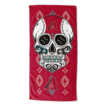 MLB Arizona Diamondbacks Candy Skull Beach Towel 30x60 Inches