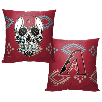 MLB Arizona Diamondbacks Candy Skull Printed Throw Pillow