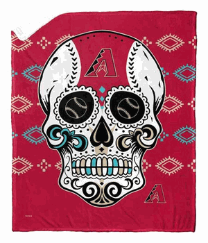 MLB Arizona Diamondbacks Candy Skull Silk Touch Sherpa Throw Blanket 50x60 Inches