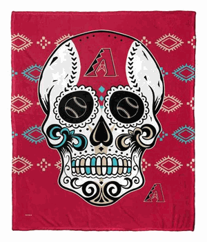 MLB Arizona Diamondbacks Candy Skull Silk Touch Throw Blanket 50x60 Inches