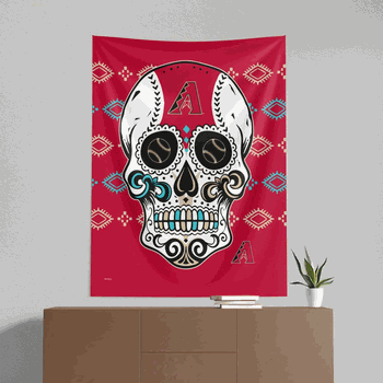 MLB Arizona Diamondbacks Candy Skull Wall Hanging 50x60 Inches
