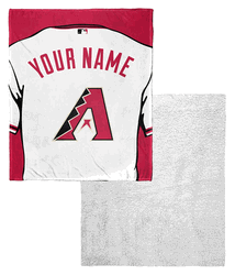 MLB Arizona Diamondbacks Jersey Personalized Silk Touch Sherpa Throw Blanket 50x60 Inches
