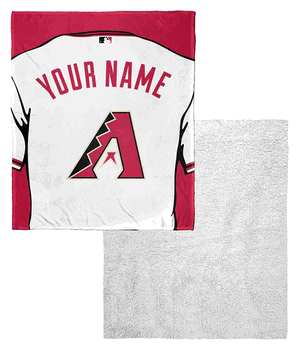 MLB Arizona Diamondbacks Jersey Personalized Silk Touch Sherpa Throw Blanket 50x60 Inches