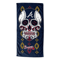 MLB Atlanta Braves Candy Skull Printed Beach Towel