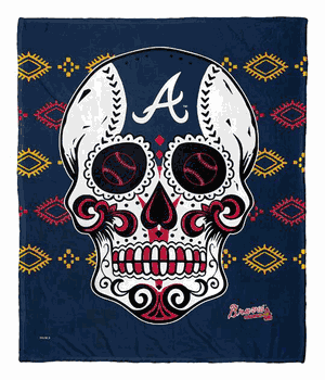 MLB Atlanta Braves Candy Skull Silk Touch Throw