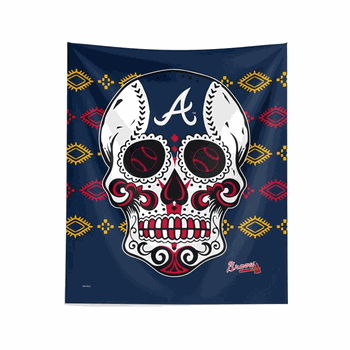 MLB Atlanta Braves Candy Skull Wall Hanging 34x40
